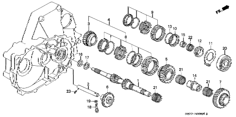 1996 accord EX(LEATHER) 2 DOOR 5MT MT MAINSHAFT diagram 1996 accord EX(LEATHER) 2 DOOR 5MT MT MAINSHAFT diagram
