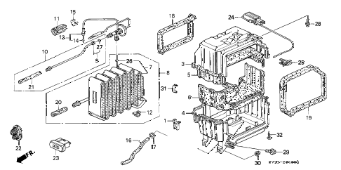 1994 accord DX 2 DOOR 4AT A/C COOLING UNIT (DX) diagram 1994 accord DX 2 DOOR 4AT A/C COOLING UNIT (DX) diagram