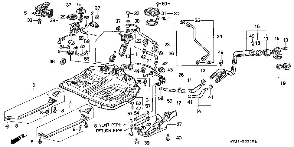Honda Online Store   1994 Accord Fuel Tank  1  Parts