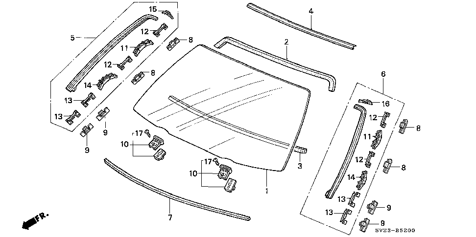 1996 Honda accord windshield molding #4