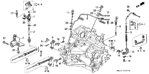 1996 accord DX 4 DOOR 4AT AT CONTROL LEVER diagram 1996 accord DX 4 DOOR 4AT AT CONTROL LEVER diagram