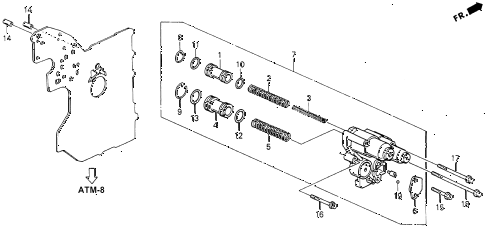 1995 accord DX(ABS) 4 DOOR 4AT AT ACCUMULATOR BODY diagram 1995 accord DX(ABS) 4 DOOR 4AT AT ACCUMULATOR BODY diagram