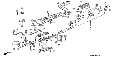 1996 Honda accord exhaust diagram #3