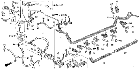 1995 accord DX(ABS) 4 DOOR 4AT FUEL PIPE (1) diagram 1995 accord DX(ABS) 4 DOOR 4AT FUEL PIPE (1) diagram