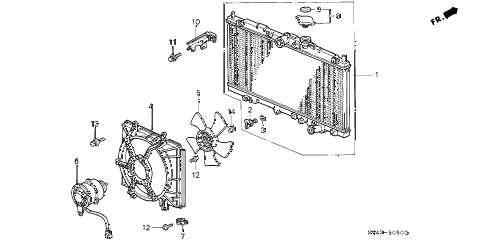 1994 accord LX 4 DOOR 5MT RADIATOR (DENSO) diagram 1994 accord LX 4 DOOR 5MT RADIATOR (DENSO) diagram
