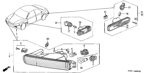 1997 accord LX 4 DOOR 4AT FRONT COMBINATION LIGHT diagram 1997 accord LX 4 DOOR 4AT FRONT COMBINATION LIGHT diagram