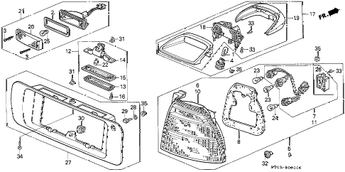 1995 accord DX(ABS) 4 DOOR 4AT TAILLIGHT (1) diagram 1995 accord DX(ABS) 4 DOOR 4AT TAILLIGHT (1) diagram