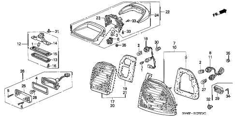 1997 accord DX 4 DOOR 5MT TAILLIGHT (2) diagram 1997 accord DX 4 DOOR 5MT TAILLIGHT (2) diagram