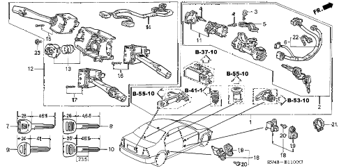 1994 accord DX 4 DOOR 5MT COMBINATION SWITCH (1) diagram 1994 accord DX 4 DOOR 5MT COMBINATION SWITCH (1) diagram