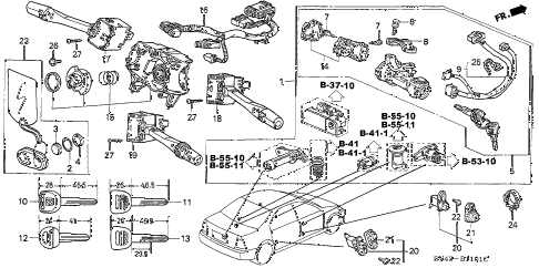 1997 accord EX 4 DOOR 5MT COMBINATION SWITCH (2) diagram 1997 accord EX 4 DOOR 5MT COMBINATION SWITCH (2) diagram