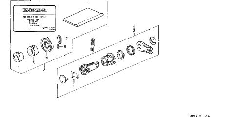 1996 accord EX(LEATHER) 4 DOOR 5MT KEY CYLINDER KIT diagram 1996 accord EX(LEATHER) 4 DOOR 5MT KEY CYLINDER KIT diagram