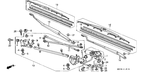 1995 accord DX(ABS) 4 DOOR 4AT FRONT WINDSHIELD WIPER diagram 1995 accord DX(ABS) 4 DOOR 4AT FRONT WINDSHIELD WIPER diagram