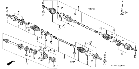 1997 accord EX 4 DOOR 4AT DRIVESHAFT diagram 1997 accord EX 4 DOOR 4AT DRIVESHAFT diagram