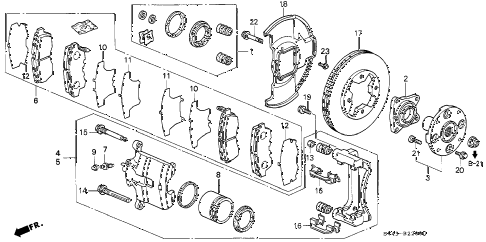 1996 accord EX(LEATHER) 4 DOOR 5MT FRONT BRAKE (1) diagram 1996 accord EX(LEATHER) 4 DOOR 5MT FRONT BRAKE (1) diagram