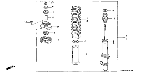 1995 accord DX(ABS) 4 DOOR 4AT FRONT SHOCK ABSORBER diagram 1995 accord DX(ABS) 4 DOOR 4AT FRONT SHOCK ABSORBER diagram