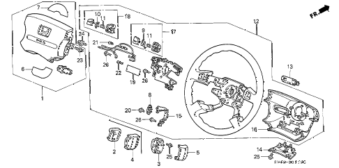 1994 accord DX 4 DOOR 5MT STEERING WHEEL diagram 1994 accord DX 4 DOOR 5MT STEERING WHEEL diagram