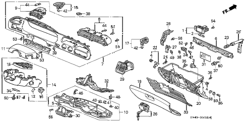 1996 accord EX(LEATHER) 4 DOOR 5MT INSTRUMENT GARNISH diagram 1996 accord EX(LEATHER) 4 DOOR 5MT INSTRUMENT GARNISH diagram