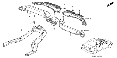 1994 accord LX 4 DOOR 5MT VENTILATION DUCT diagram 1994 accord LX 4 DOOR 5MT VENTILATION DUCT diagram