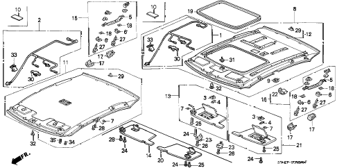 1994 accord DX 4 DOOR 4AT ROOF LINING diagram 1994 accord DX 4 DOOR 4AT ROOF LINING diagram