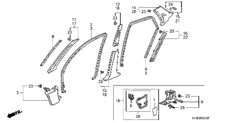 1997 accord DX 4 DOOR 4AT PILLAR GARNISH diagram 1997 accord DX 4 DOOR 4AT PILLAR GARNISH diagram