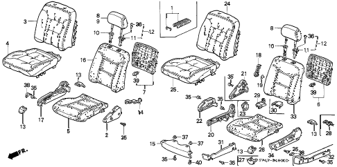 1996 accord EX 4 DOOR 4AT FRONT SEAT diagram 1996 accord EX 4 DOOR 4AT FRONT SEAT diagram
