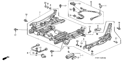 1996 accord EX(LEATHER) 4 DOOR 4AT FRONT SEAT COMPONENTS (L.) (4WAY POWER SEAT) diagram 1996 accord EX(LEATHER) 4 DOOR 4AT FRONT SEAT COMPONENTS (L.) (4WAY POWER SEAT) diagram