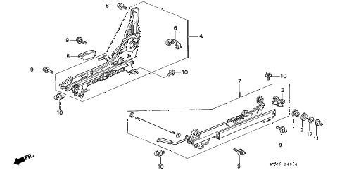 1997 accord DXV(VP) 4 DOOR 4AT FRONT SEAT COMPONENTS (R.) diagram 1997 accord DXV(VP) 4 DOOR 4AT FRONT SEAT COMPONENTS (R.) diagram