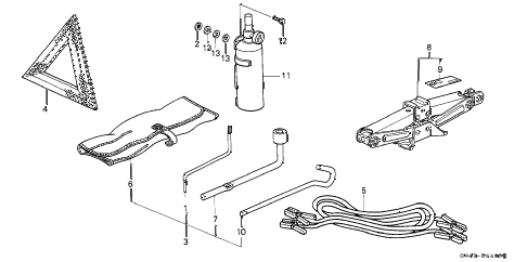 1995 accord EX 4 DOOR 5MT TOOLS - JACK diagram 1995 accord EX 4 DOOR 5MT TOOLS - JACK diagram