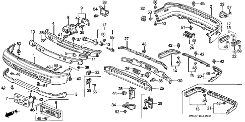 1997 accord EX(LEATHER) 4 DOOR 4AT BUMPER diagram 1997 accord EX(LEATHER) 4 DOOR 4AT BUMPER diagram