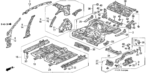 1995 accord LX 4 DOOR 5MT INNER PANEL diagram 1995 accord LX 4 DOOR 5MT INNER PANEL diagram