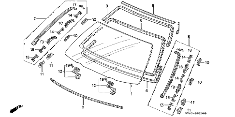 1995 accord DX 4 DOOR 5MT FRONT WINDSHIELD diagram 1995 accord DX 4 DOOR 5MT FRONT WINDSHIELD diagram