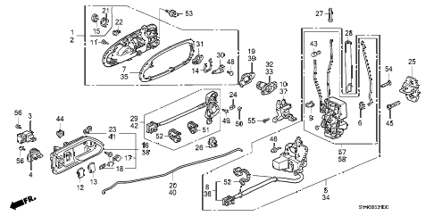 1995 accord LX 4 DOOR 4AT FRONT DOOR LOCKS diagram 1995 accord LX 4 DOOR 4AT FRONT DOOR LOCKS diagram