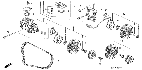 1997 accord EX(LEATHER) 4 DOOR 5MT A/C COMPRESSOR (DENSO) (2) diagram 1997 accord EX(LEATHER) 4 DOOR 5MT A/C COMPRESSOR (DENSO) (2) diagram