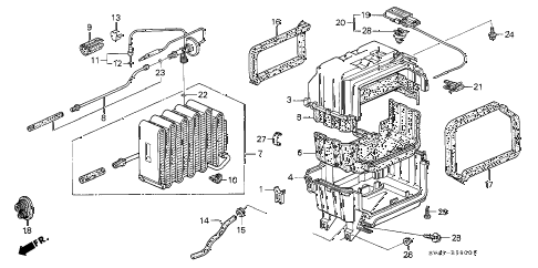 1994 accord EX 4 DOOR 4AT A/C COOLING UNIT diagram 1994 accord EX 4 DOOR 4AT A/C COOLING UNIT diagram