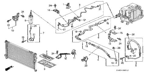 1997 accord DXV(VP) 4 DOOR 4AT A/C HOSES - PIPES diagram 1997 accord DXV(VP) 4 DOOR 4AT A/C HOSES - PIPES diagram