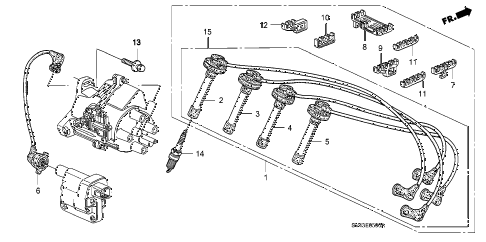 1994 accord EX 4 DOOR 4AT HIGH TENSION CORD - SPARK PLUG diagram 1994 accord EX 4 DOOR 4AT HIGH TENSION CORD - SPARK PLUG diagram