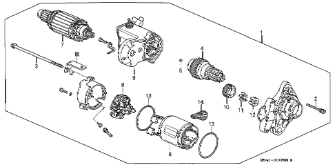 1995 accord LX(ABS) 4 DOOR 5MT STARTER MOTOR (DENSO) diagram 1995 accord LX(ABS) 4 DOOR 5MT STARTER MOTOR (DENSO) diagram