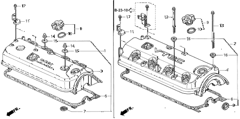 1995 accord LX 4 DOOR 4AT CYLINDER HEAD COVER diagram 1995 accord LX 4 DOOR 4AT CYLINDER HEAD COVER diagram