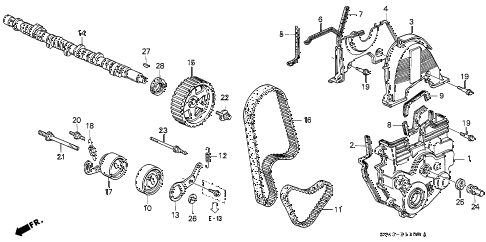1997 accord EX 4 DOOR 5MT CAMSHAFT - TIMING BELT diagram 1997 accord EX 4 DOOR 5MT CAMSHAFT - TIMING BELT diagram