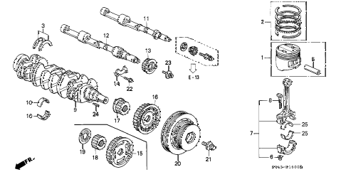 1997 accord SPECIA 4 DOOR 4AT CRANKSHAFT - PISTON diagram 1997 accord SPECIA 4 DOOR 4AT CRANKSHAFT - PISTON diagram