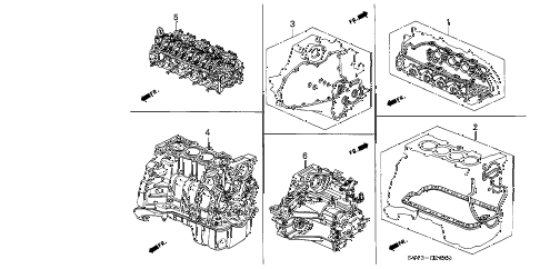 1995 accord LX(ABS) 4 DOOR 5MT GASKET KIT - ENGINE ASSY. - TRANSMISSION ASSY. diagram 1995 accord LX(ABS) 4 DOOR 5MT GASKET KIT - ENGINE ASSY. - TRANSMISSION ASSY. diagram