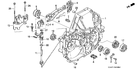 1996 accord LX(ABS) 4 DOOR 5MT MT CLUTCH HOUSING diagram 1996 accord LX(ABS) 4 DOOR 5MT MT CLUTCH HOUSING diagram