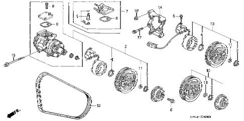 1995 accord DX 4 DOOR 4AT A/C COMPRESSOR (DENSO) (1) diagram 1995 accord DX 4 DOOR 4AT A/C COMPRESSOR (DENSO) (1) diagram
