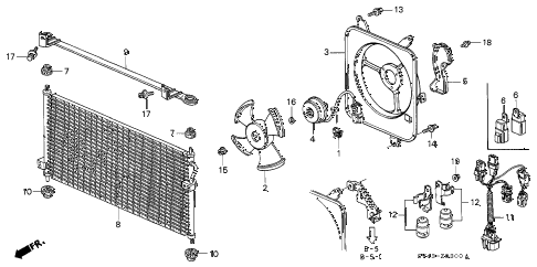 1995 accord DX(ABS) 4 DOOR 5MT A/C AIR CONDITIONER (CONDENSER) diagram 1995 accord DX(ABS) 4 DOOR 5MT A/C AIR CONDITIONER (CONDENSER) diagram