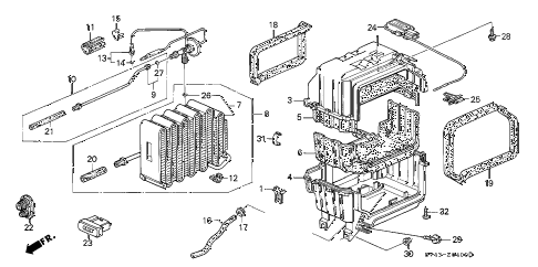1996 accord DX 4 DOOR 5MT A/C COOLING UNIT diagram 1996 accord DX 4 DOOR 5MT A/C COOLING UNIT diagram