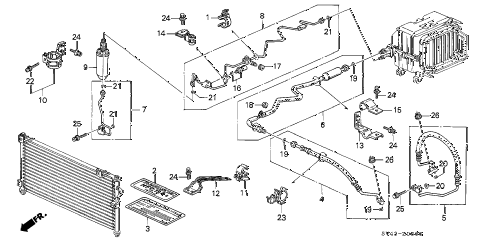 1996 accord DX 4 DOOR 5MT A/C HOSES - PIPES diagram 1996 accord DX 4 DOOR 5MT A/C HOSES - PIPES diagram