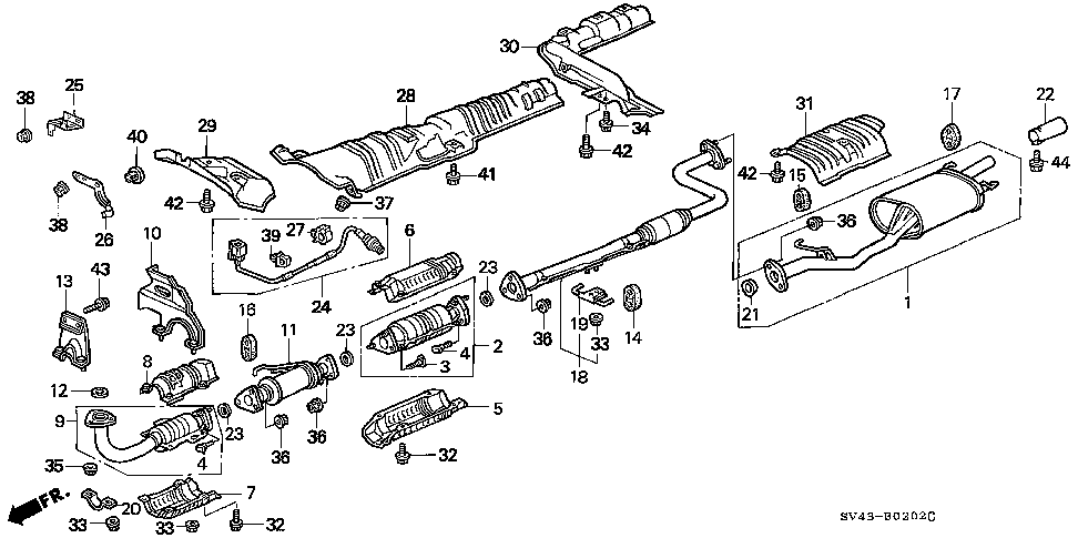 1997 Honda accord exhaust diagram #1