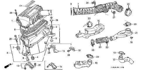 1994 accord EX 5 DOOR 5MT AIR CLEANER diagram 1994 accord EX 5 DOOR 5MT AIR CLEANER diagram