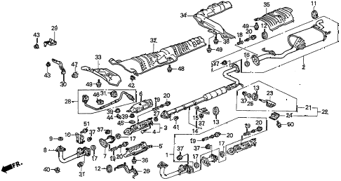1996 accord LX 5 DOOR 4AT EXHAUST PIPE (2) diagram 1996 accord LX 5 DOOR 4AT EXHAUST PIPE (2) diagram