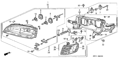 1997 accord LX 5 DOOR 5MT HEADLIGHT diagram 1997 accord LX 5 DOOR 5MT HEADLIGHT diagram